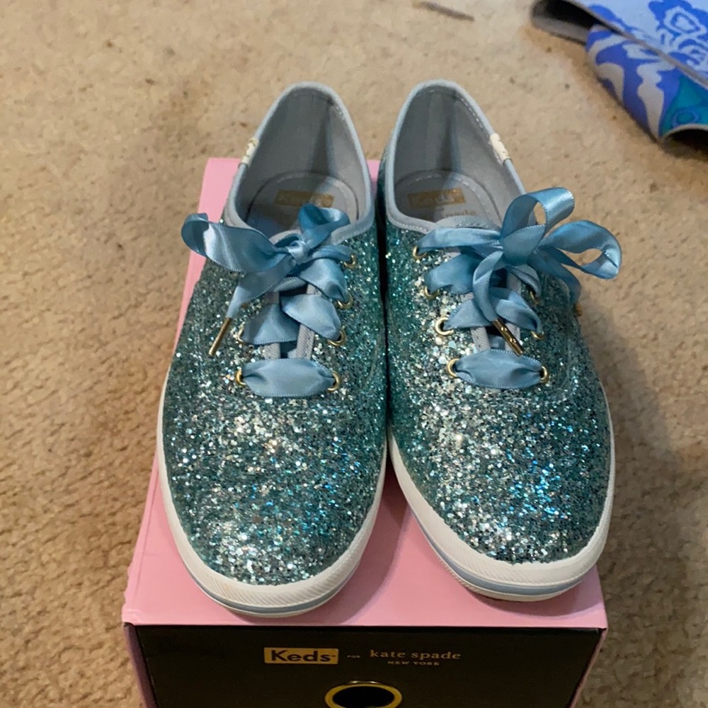 Kate Spade Blue Glitter Keds
